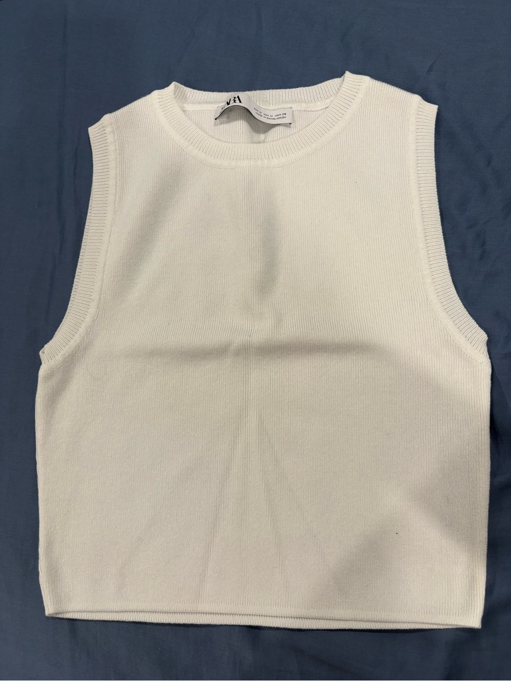 ZARA White Sleeveless Crop Top